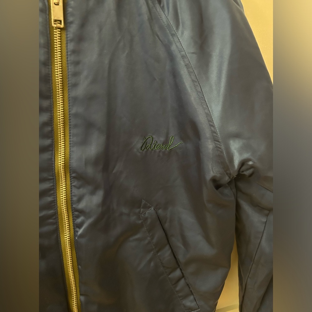 Diesel reversible bomber jacket Sz Small green and blue orig $348 - Picture 8 of 11